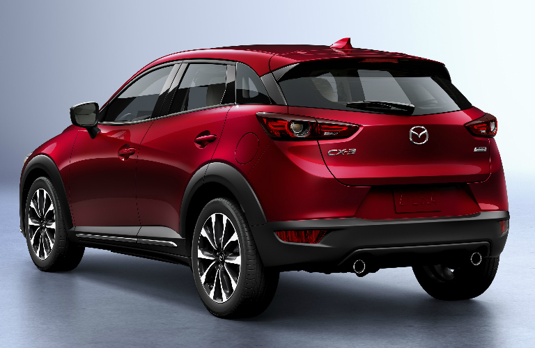 Rear View of Maroon 2019 Mazda CX-3